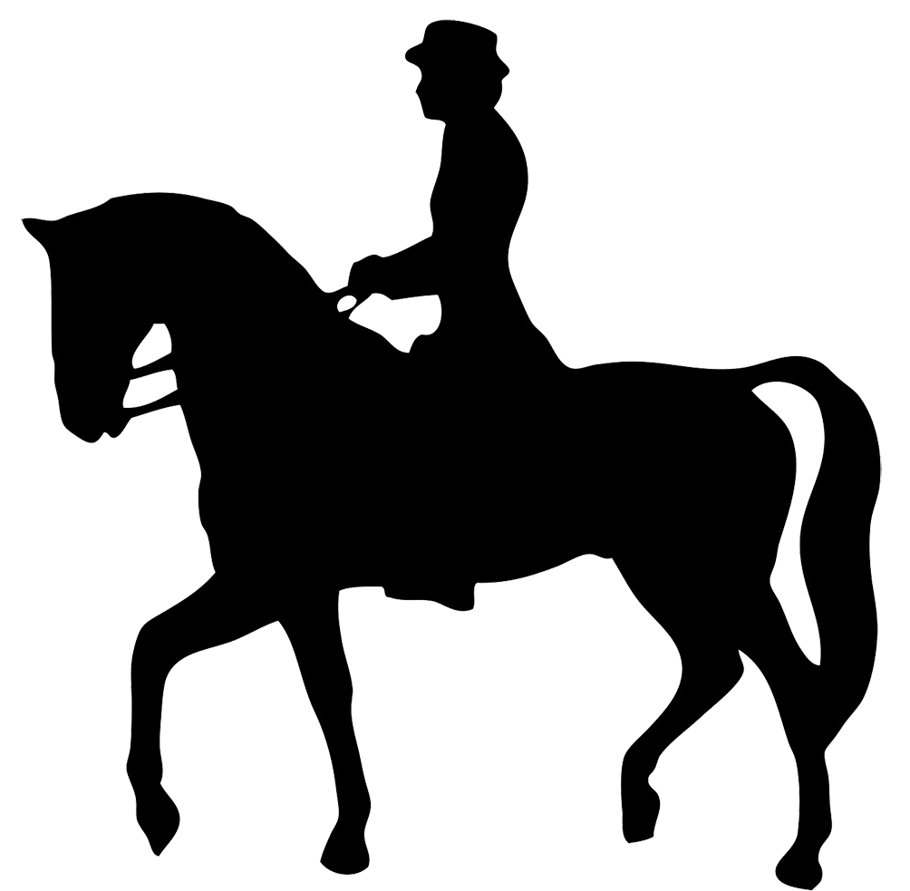 Person riding horse clipart
