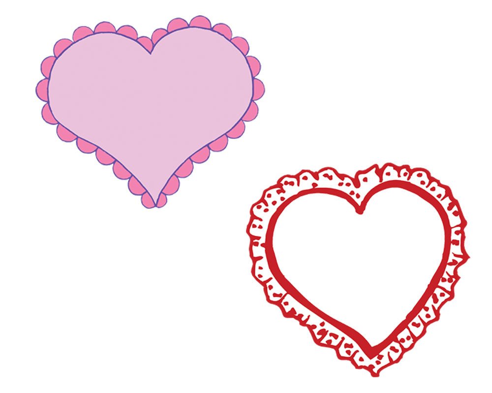 Pink and Red Valentine Heart Clip Art Frames Printable Clipart ...