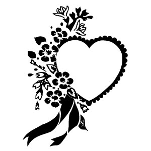 c-love-0007 - Wedding Heart and Flowers