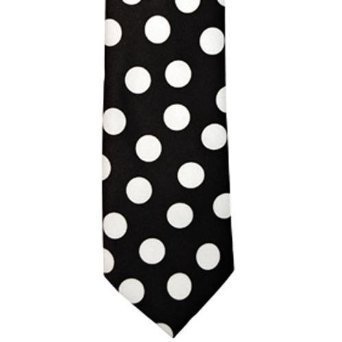 White and Black Polka Dot Tie Necktie Unisex at Amazon Men's ...