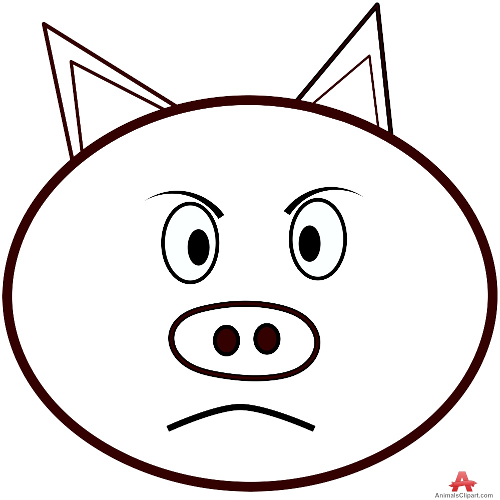 Pig Face Outline Clipart | Free Clipart Design Download
