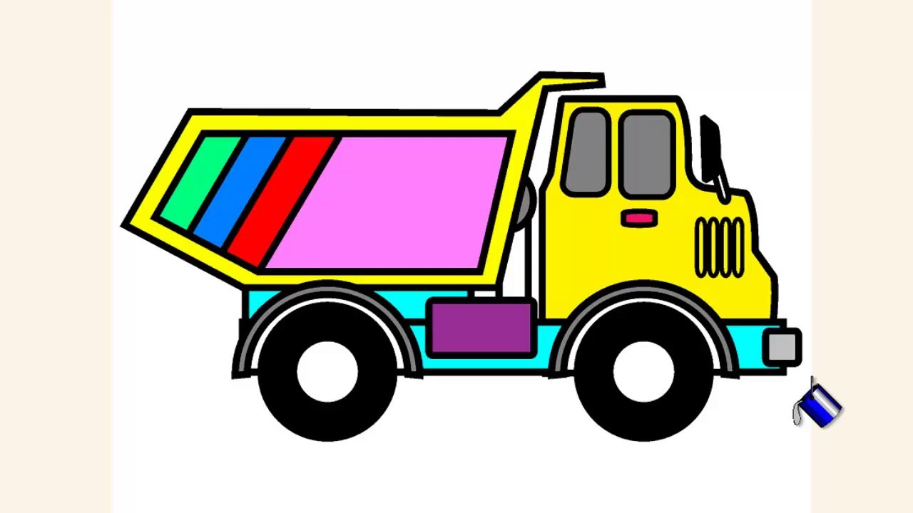 Coloring pages for kids] Dump truck coloring pages free - YouTube