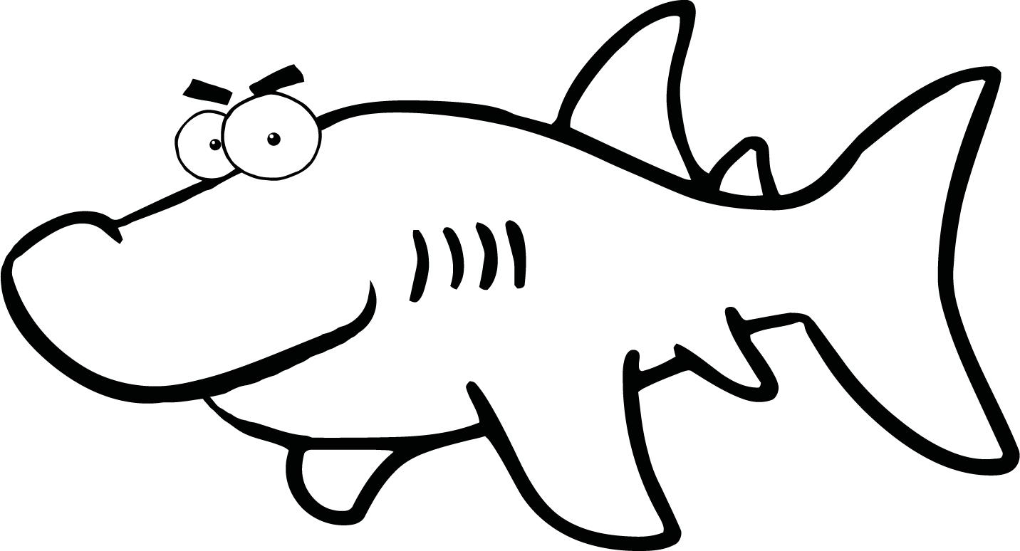 Shark Black And White Clipart