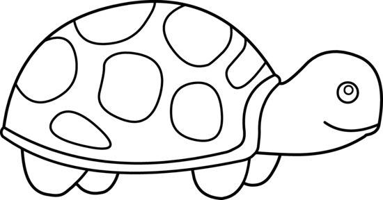 Turtle outline clipart black and white