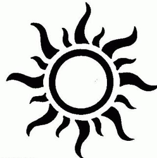 Gallery of free sun tattoo flash designs. Image 14.