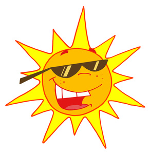 Sun with sunglasses clipart clip art