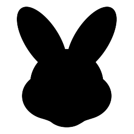 Easter bunny head silhouette clipart