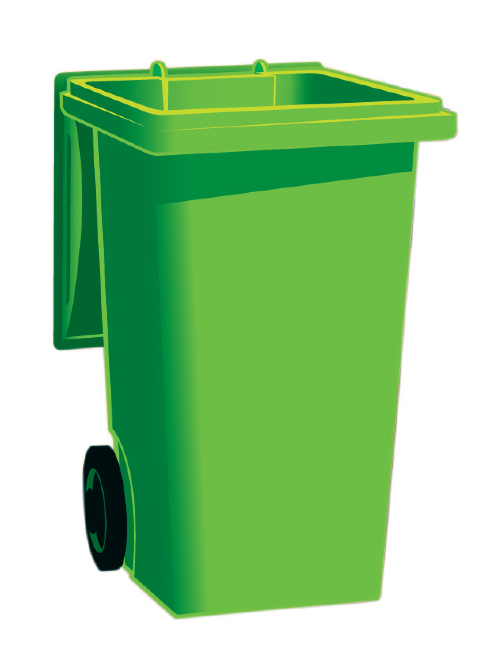 Green recycling bin clipart