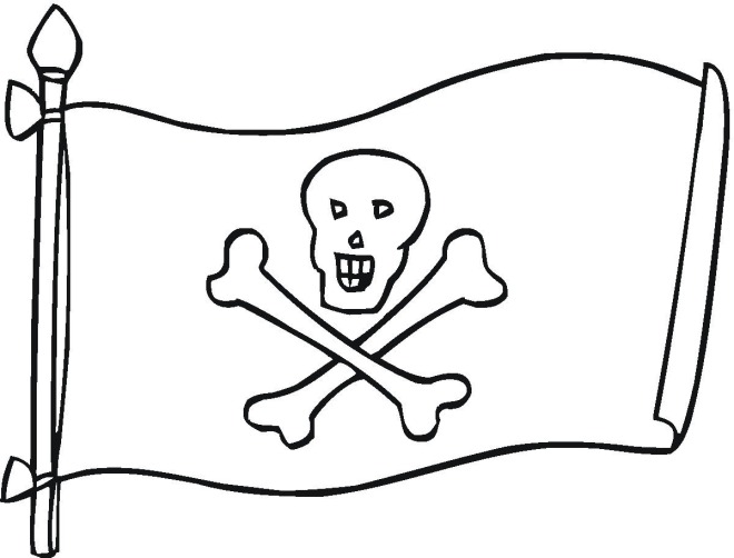 Pirate flag outline clipart