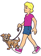 Clipart walking dog