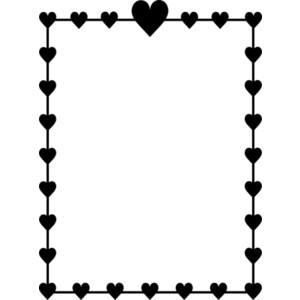 Clipart heart border black and white