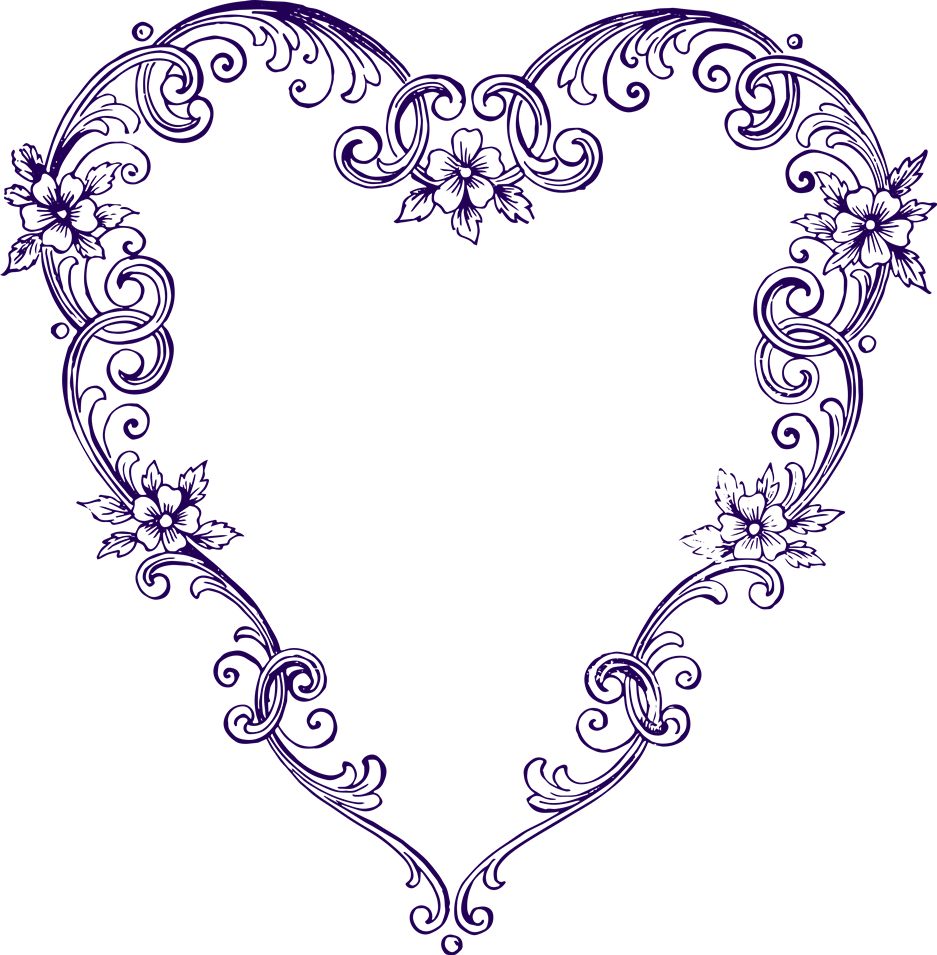 Purple Heart Wedding Clipart