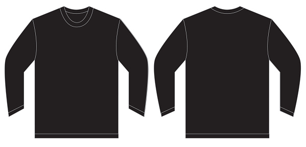 Black Long Sleeve T Shirt Design Template Stock Vectors 365PSD 