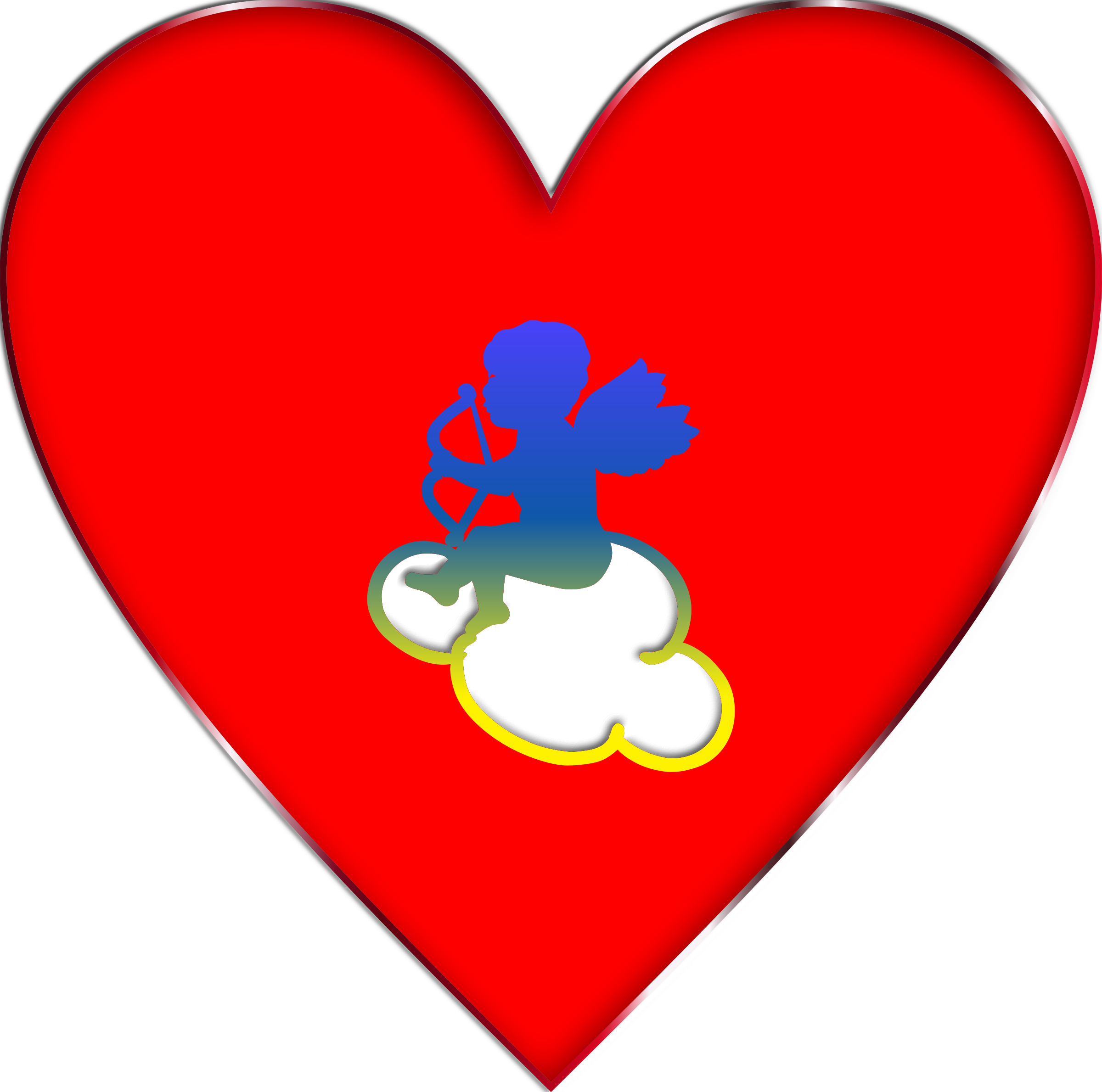 Clipart - Cupid Heart Cloud Enhanced