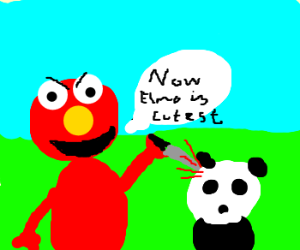 Elmo Knifes and kills last baby panda (drawing by Russell2796)