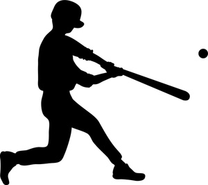 Baseball player silhouette clipart