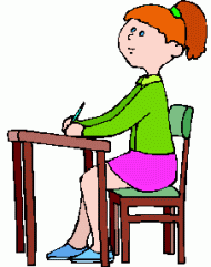Student Sitting At Table Clipart