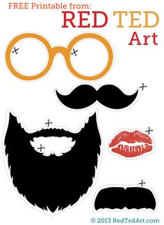 Photo booths, Beards and Printable photo booth props