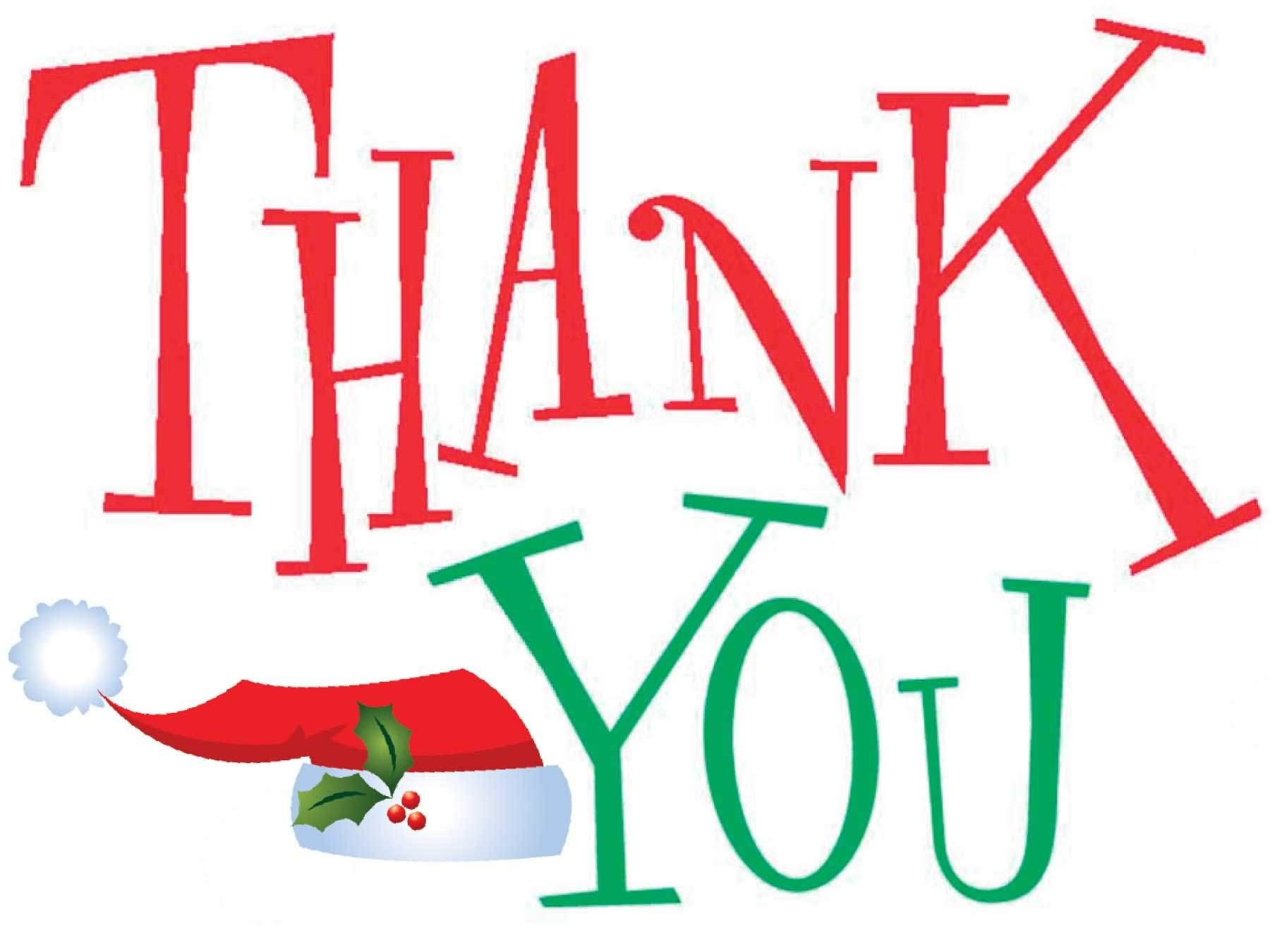 Free clipart thank you christmas