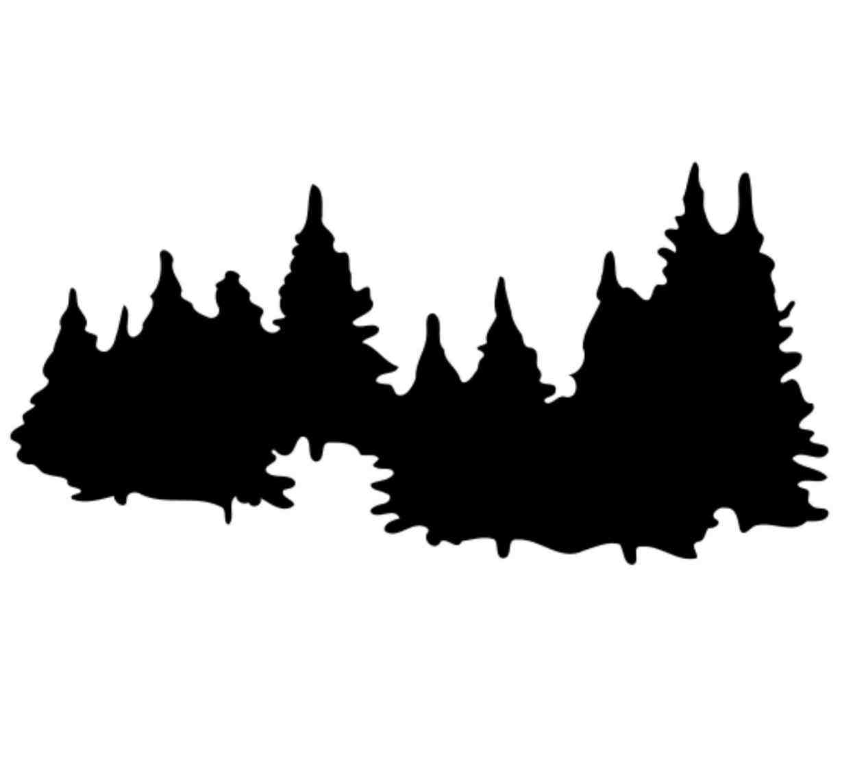 Silhouette of pine trees clipart - ClipartFox