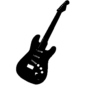 Electric guitar in monochrome clip art