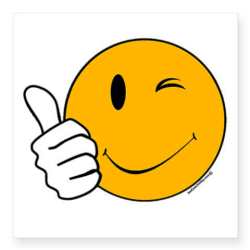 Smiley face with thumbs up clipart