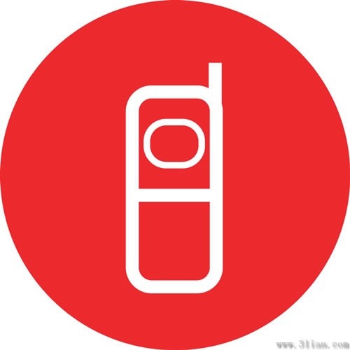 Red background phone icon vector Free vector in Adobe Illustrator ...