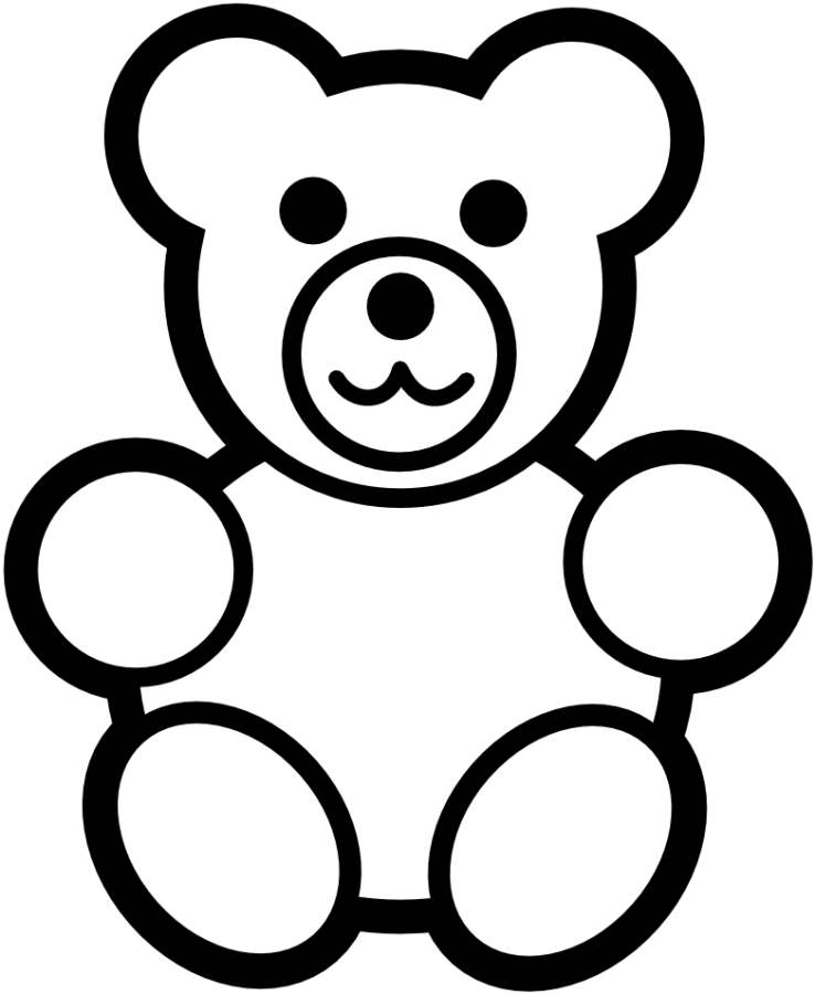 Gummy bear black and white clipart