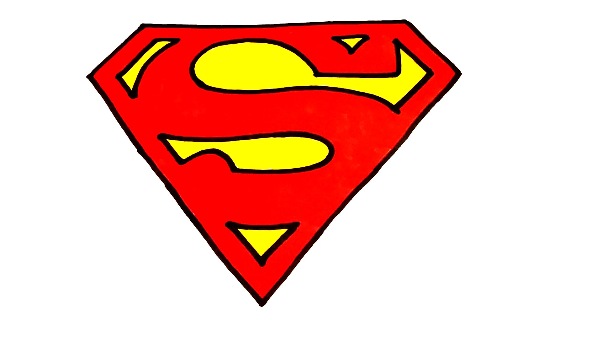 How to Draw Superman Logo Step by Step EASY for kids ...