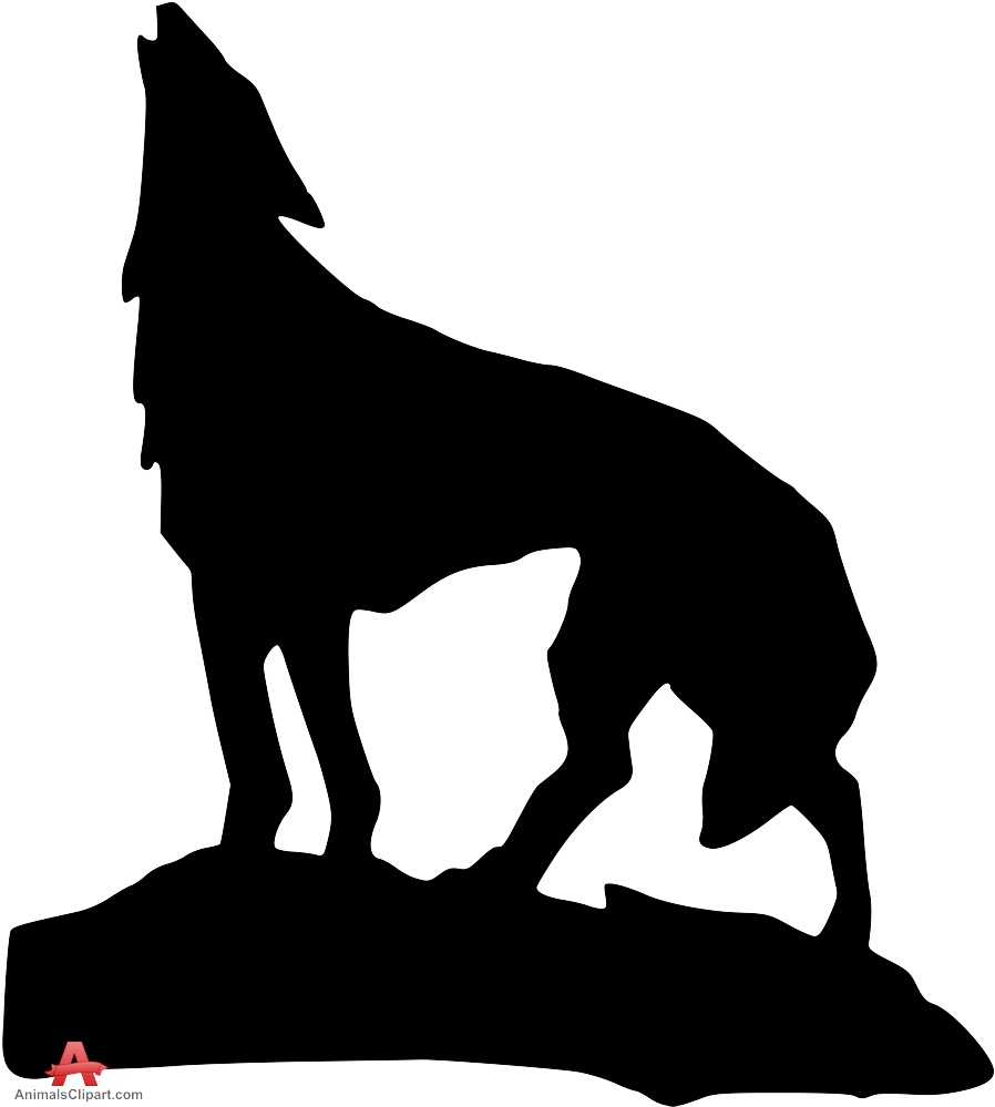 Wolf Howling on Mountain | Free Clipart Design Download