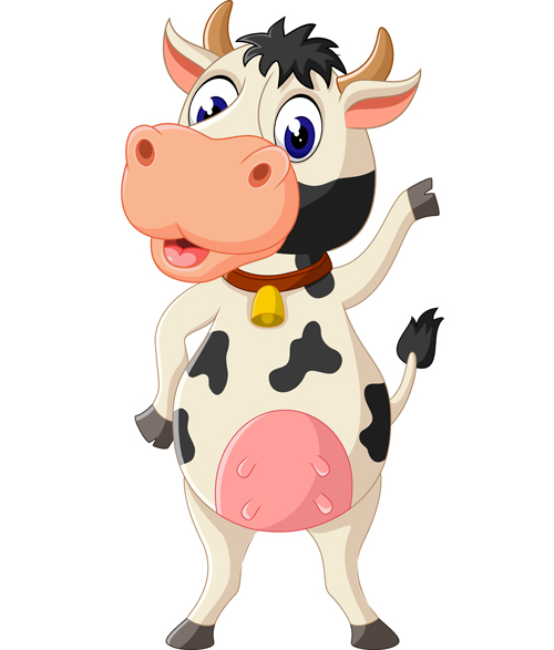 Cartoon baby cow vector illustration 04 - Vector Animal, Vector ...