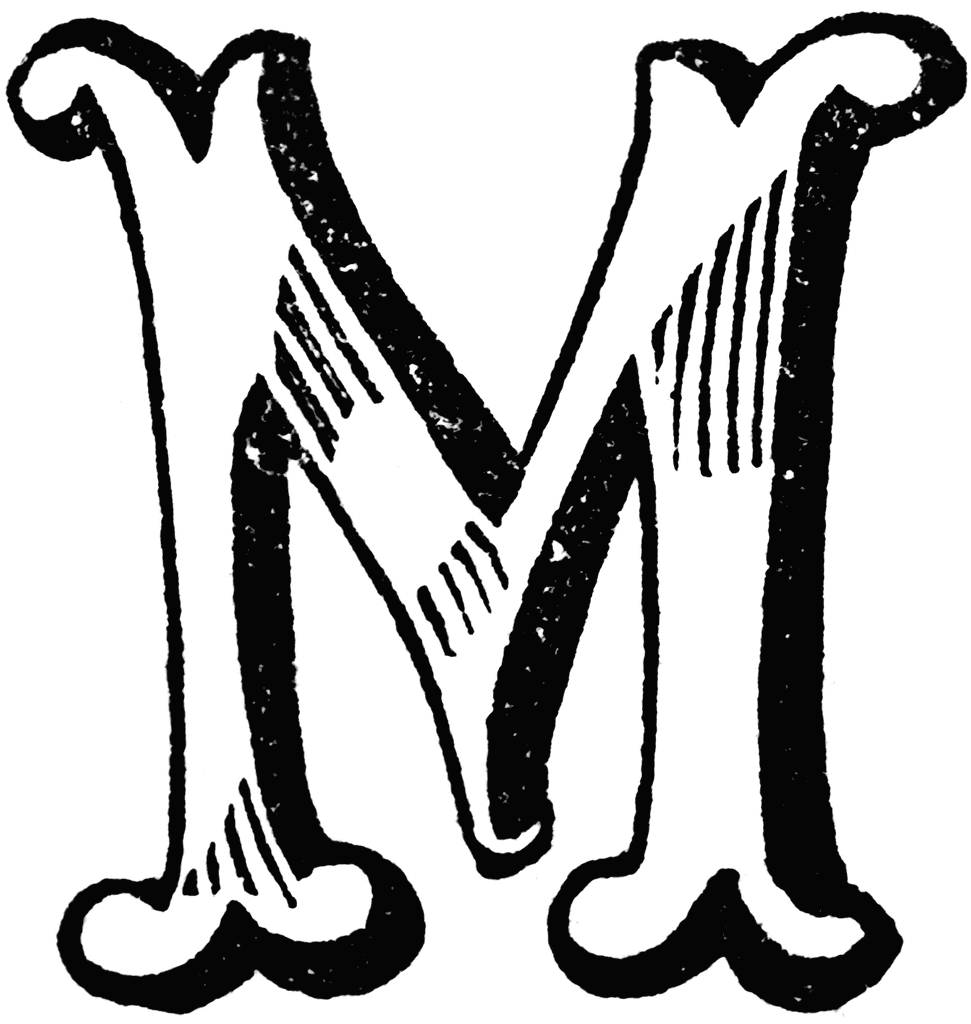 Letter m monogram clipart