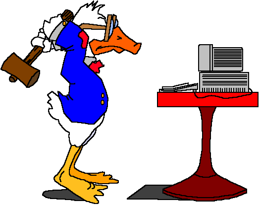 Duck Smashing Computer Clip Art