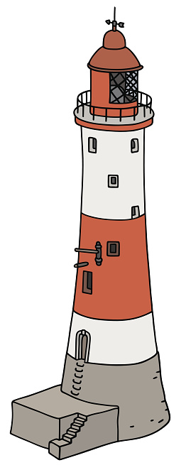 Red White Lighthouse Cartoon Clip Art, Vector Images ...