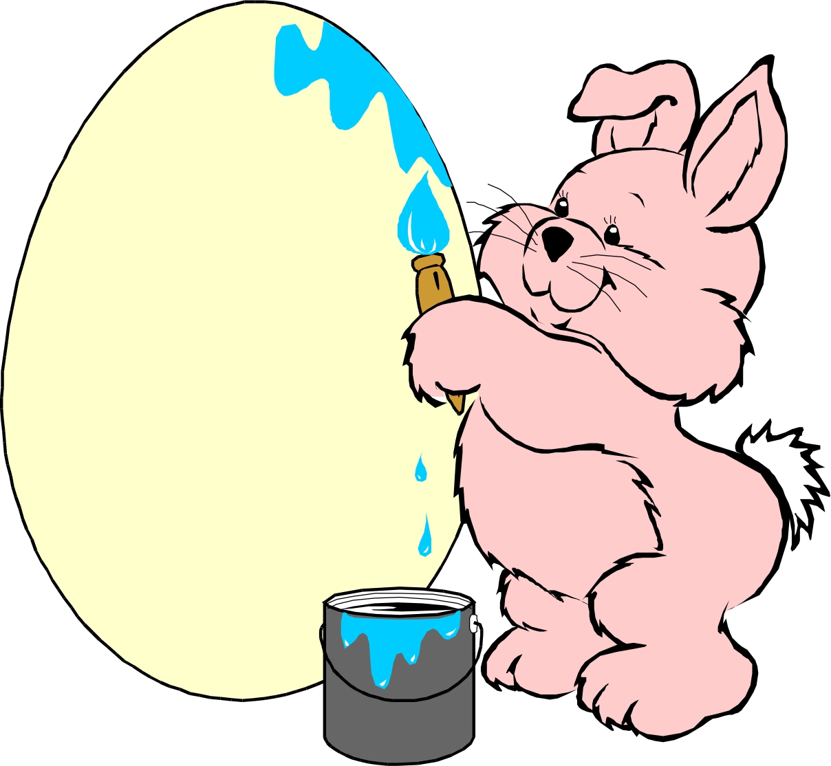 Cartoon Bunny With Egg Coloring Page Colouring