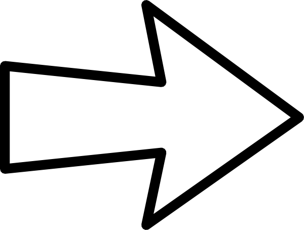 Arrow with outline clipart png black and white