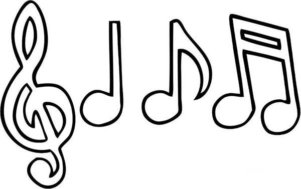 Clipart outline of top of music note