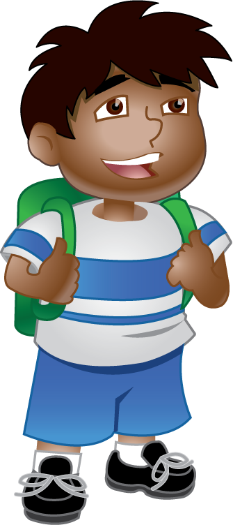 Young school boy clipart