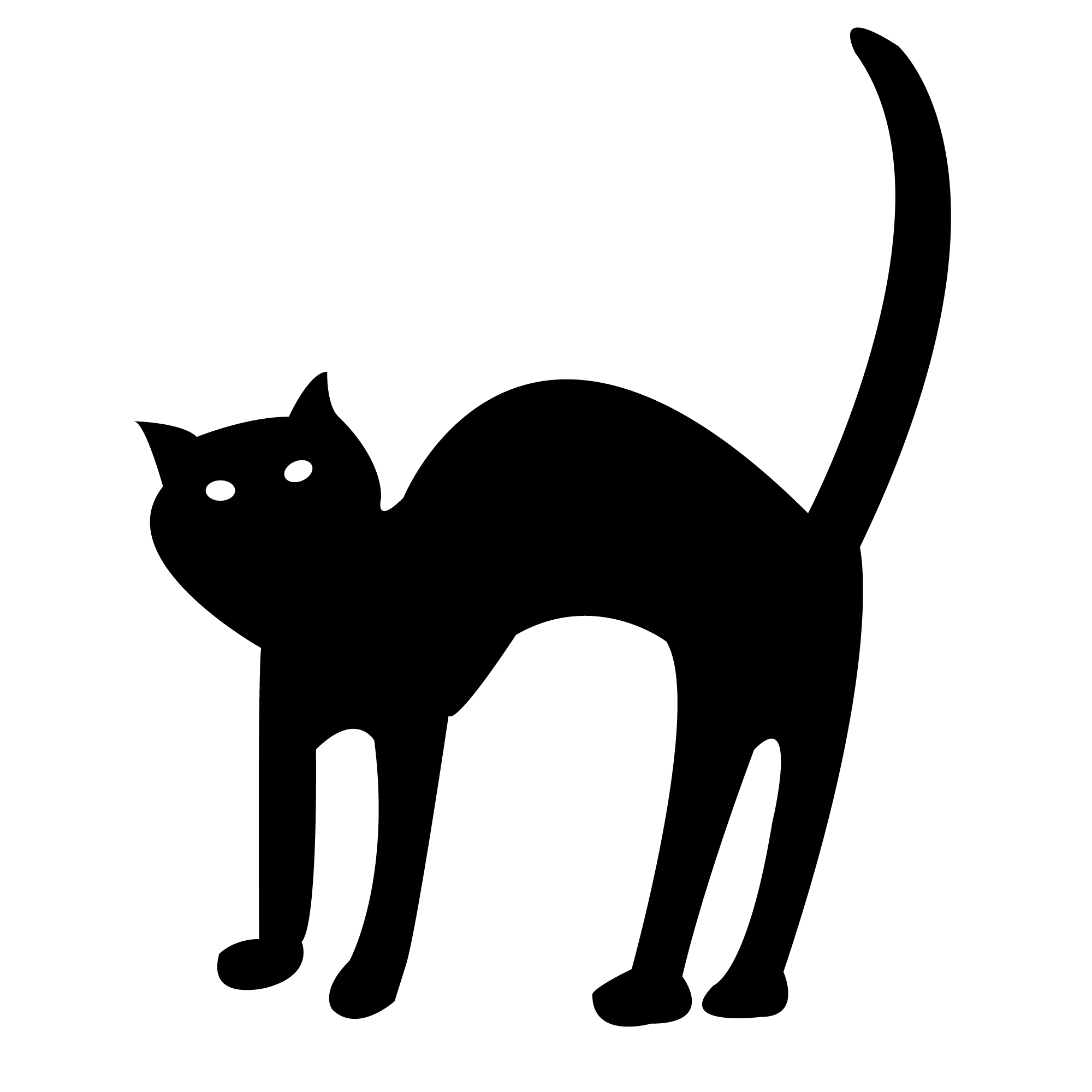 Black Cat Clipart Image Cute Wearing An Orange Bow