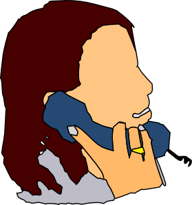 Someone talking on the phone clipart