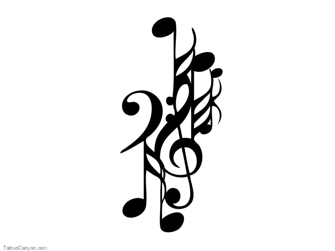 Free Designs Music Notes In Group Tattoo Wallpaper Picture #