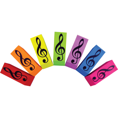 G-Clef Erasers - Multi Colors from Piano Supplies