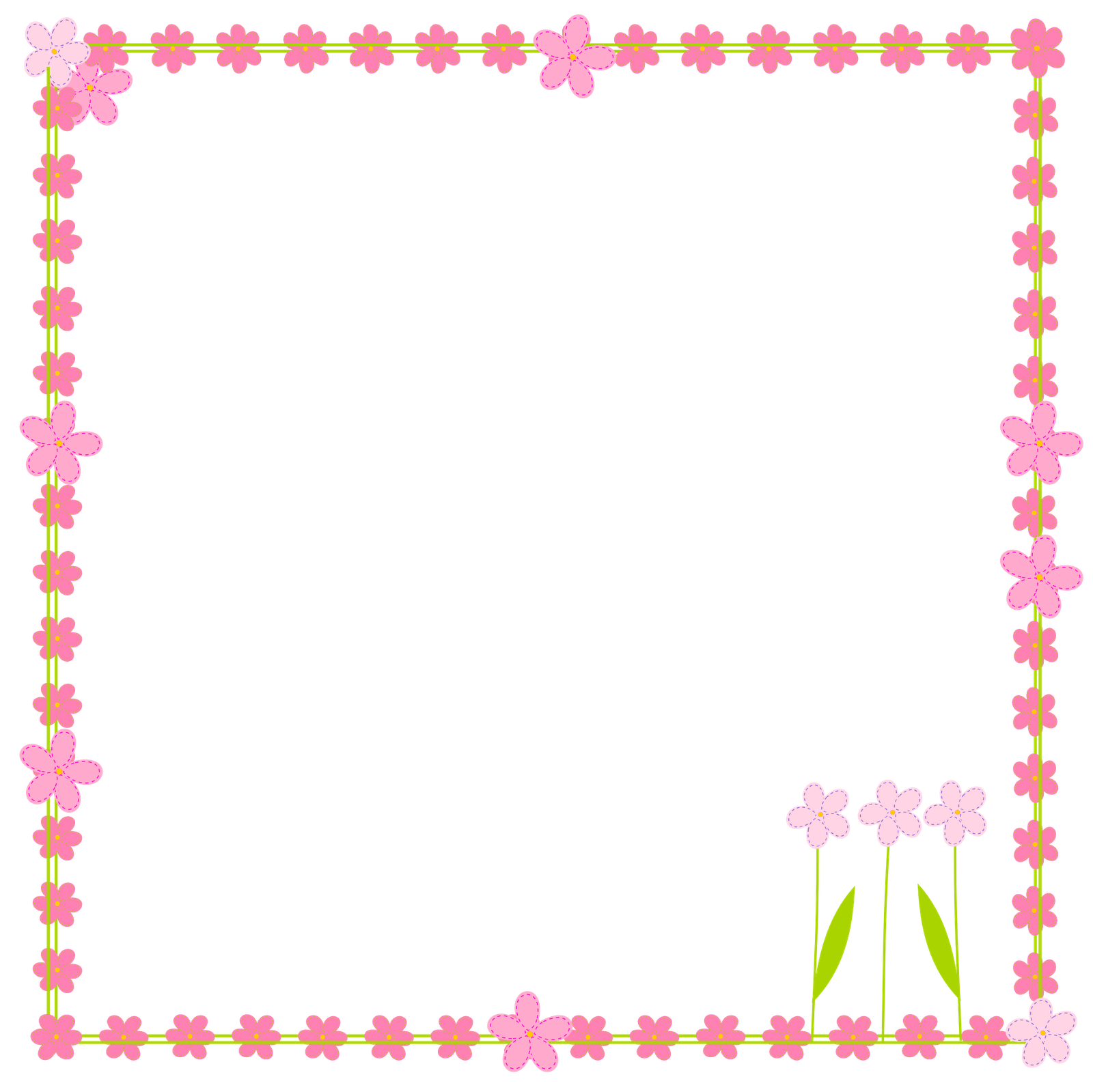 free digital flower border scrapbooking elements - Clipart Rahmen ...