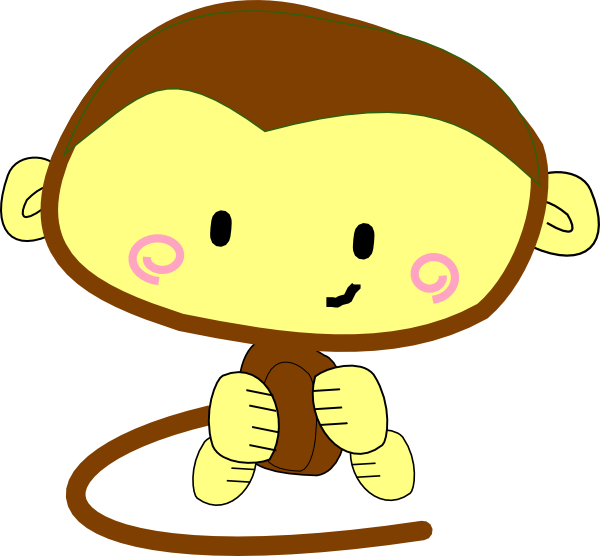 Brown Happy Monkey clip art - vector clip art online, royalty free ...