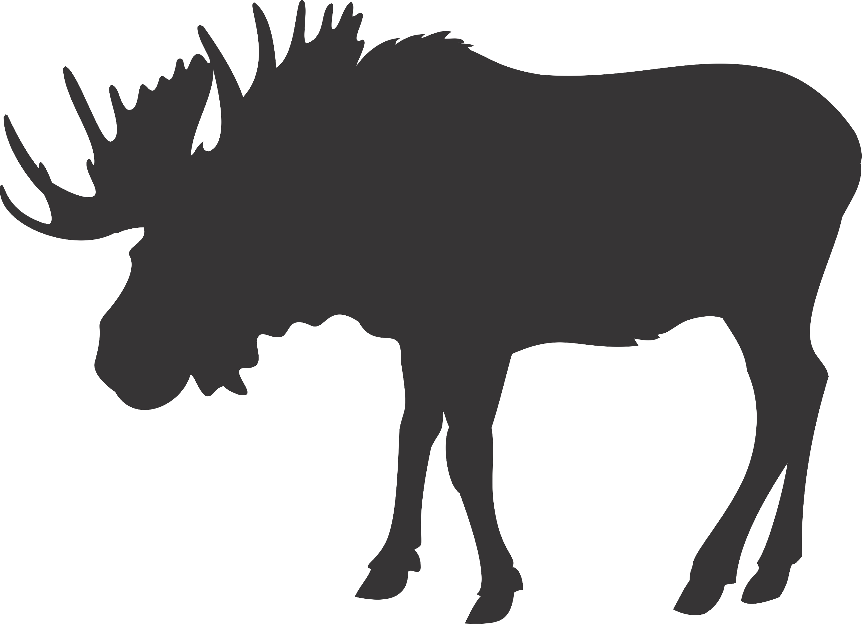 Vector Silhouette Moose - Quoteko.