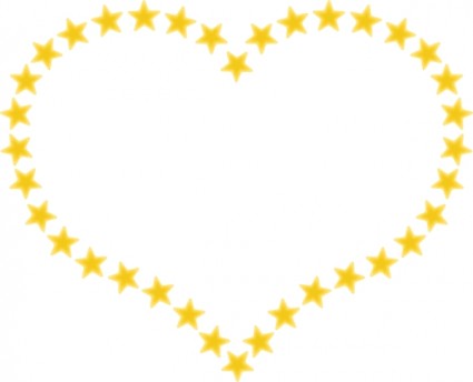 Heart Shaped Border With Yellow Stars clip art Vector clip art ...