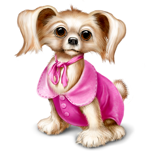 Little Dog With Pink Dress Icon, PNG ClipArt Image