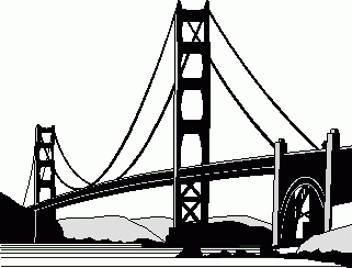 golden gate bridge black and white clip art | Paon The Fly