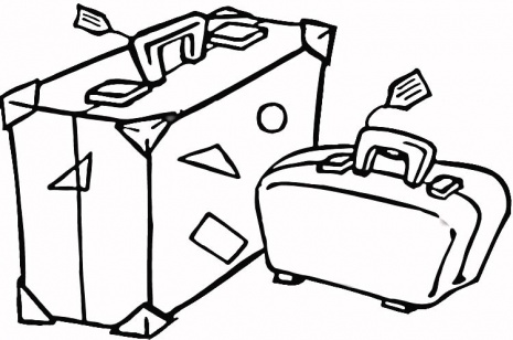 Suitcase to Travel coloring page | Super Coloring