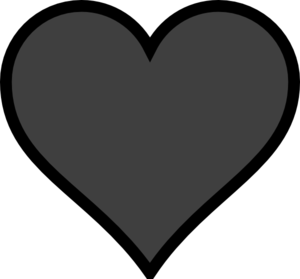 Grey Heart Black Outline clip art - vector clip art online ...